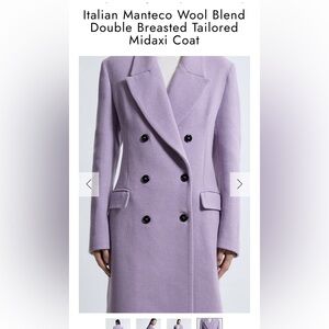 Manteco 100% Wool Lilac Coat Sold at Zara